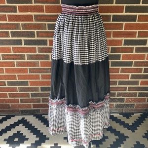 Black and White Gingham Maxi Skirt